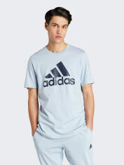 Акция на Футболка чоловіча Adidas M BL SJ T IS1303 2XL Wonblu/Wonblu от Rozetka