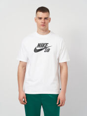 Акція на Футболка бавовняна довга чоловіча Nike M Nk Sb Tee Logo Hbr CV7539-100 M Біла від Rozetka