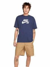 Акция на Футболка довга чоловіча Nike Nike M Sb Tee Logo Hbr CV7539-411 M Синя от Rozetka