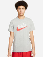 Акція на Футболка бавовняна довга чоловіча Nike M Nsw Tee Futura 2 DZ3279-063 S Сіра від Rozetka