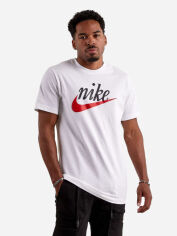 Акція на Футболка бавовняна довга чоловіча Nike M Nsw Tee Futura 2 DZ3279-100 XL Біла від Rozetka