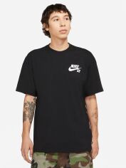 Акція на Футболка бавовняна довга чоловіча Nike ike M Nk Sb Tee Logo DC7817-010 S Чорна від Rozetka