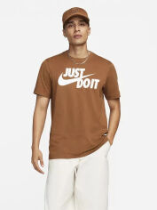 Акция на Футболка довга чоловіча Nike Nike M Nsw Tee Just Do It Swoosh AR5006-281 M Бежева от Rozetka