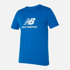 Акция на Футболка довга чоловіча New Balance Stacked Logo MT41502BUL L Блакитна от Rozetka