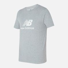 Акція на Футболка бавовняна довга чоловіча New Balance Stacked Logo MT41502AG S Сіра від Rozetka