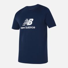 Акція на Футболка бавовняна довга чоловіча New Balance Stacked Logo MT41502NNY S Синя від Rozetka