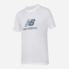 Акція на Футболка бавовняна довга чоловіча New Balance Stacked Logo MT41502WT XL Біла від Rozetka