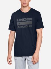Акція на Футболка довга чоловіча Under Armour Ua Team ISSue Wordmark SS 1329582-408 S Синя з принтом від Rozetka