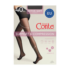 Акція на Колготки жіночі Conte elegant Aсtive Soft з утягувальними шортиками 40 DEN, Nero, розмір 2 від Eva