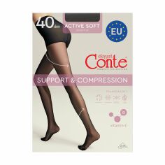 Акція на Колготки жіночі Conte elegant Aсtive Soft з утягувальними шортиками 40 DEN, Nero, розмір 3 від Eva