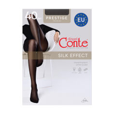 Акция на Колготки жіночі Conte elegant Prestige з ефектом шовку, без шортиків, 40 DEN, Nero, розмір 2 от Eva