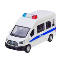 Акція на Автомодель Автопром Ford Transit Police car білий з блакитною смугою (4373/3) від Будинок іграшок
