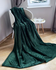 Акция на Плед велсофт Manner Dark Green ТМ Emily 300 г/м2 200х220 см от Podushka