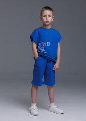 Акция на Костюм для мальчика КС774 футболка и шорты Бемби 800-синий 110 от Podushka