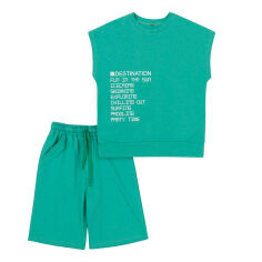 Акція на Костюм для мальчика КС774 футболка и шорты Бемби 600-зеленый 116 від Podushka