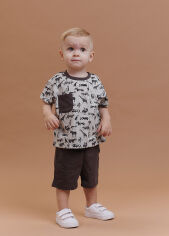 Акция на Костюм для мальчика КС772 футболка и шорты Бемби XY1-серый-черный 92 от Podushka