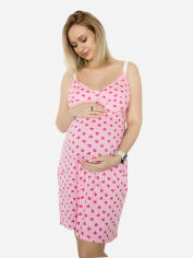 Акція на Нічна сорочка для вагітних та годуючих Мамин дім Baby 24124 XS Рожева/Серця від Rozetka