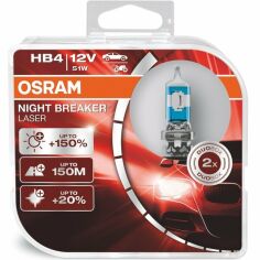 Акция на Лампа Osram галогеновая 12V Hb4 51W P22D Night Breaker Laser Next Generation +150%, Duobox (2шт) (OS_9006_NL-HCB) от MOYO