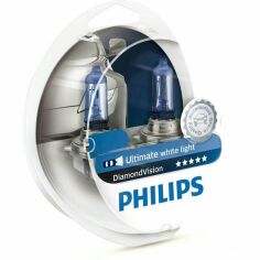 Акція на Лампа Philips галогеновая 12V H4 60/55W P43T-38 Diamond Vision 5000к (2шт) (PS_12342_DV_S2) від MOYO