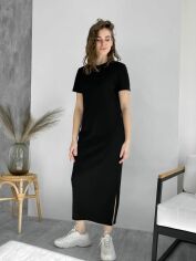Акція на Плаття-футболка міді літнє жіноче Merlini Кассо 700000121 L-XL Чорне від Rozetka