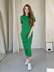 Акція на Плаття-футболка міді літнє жіноче Merlini Кассо 700000129 4XL-5XL Зелене від Rozetka