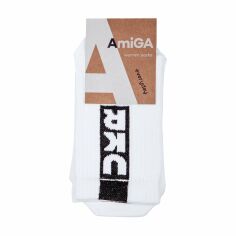 Акция на Шкарпетки жіночі AmiGA UKR високі, спортивні, білі, розмір 23-25 от Eva