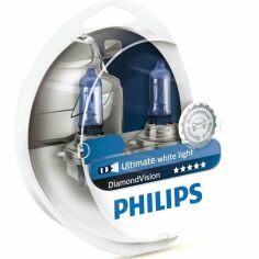 Акция на Лампа Philips галогеновая 12V H1 55W P14.5S Diamond Vision, 5000K (2шт) (PS_12258_DV_S2) от MOYO