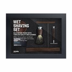 Акция на Чоловічий набір для гоління ZEW For Men Wet Shaving Set (бритва + помазок + чаша + мило для бороди, 85 г) от Eva