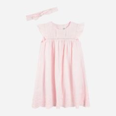 Акция на Дитяча літня сукня + пов\'язка для дівчинки Cool Club CCG2403543-00 68 см Світло-рожева от Rozetka