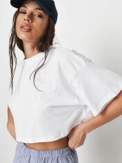 Акція на Футболка бавовняна оверсайз коротка жіноча Missguided GD-00065731 36 Біла від Rozetka