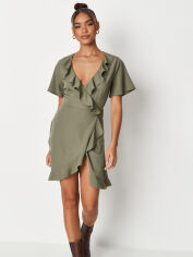 Акція на Плаття на запах коротке жіноче Missguided DD930349 32 Хакі від Rozetka