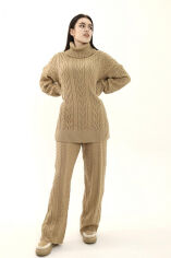 Акція на Штаны Оливия вязаные с узором Art Knit карамель S/M від Podushka
