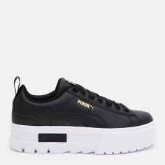 Акція на Кеди дитячі Puma Mayze Lth Jr 38452702 37 (4) Puma Black/Puma Team Gold від Rozetka