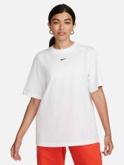Акция на Футболка оверсайз длинная женская Nike Tee Essential FD4149-100 XS Белый/Черный от Rozetka