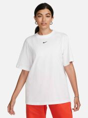 Акція на Футболка оверсайз длинная женская Nike Sportswear Essential FD4149-100 M Белый/Черный від Rozetka