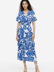 Акція на Сукня-сорочка міді літня жіноча H&M A2609-942075 M Біла з синім від Rozetka