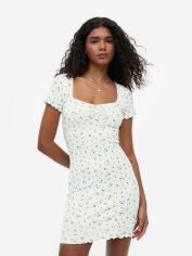 Акция на Плаття-футболка міні літнє жіноче H&M 061137085 S Білий/Квіти от Rozetka