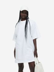 Акция на Сукня-футболка коротка літня жіноча H&M A809-1128506 XS Біла от Rozetka