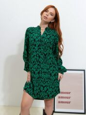 Акція на Сукня-сорочка коротка літня жіноча ISSA PLUS 14538 3XL Зелена від Rozetka