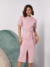 Акція на Плаття-футболка міді літнє жіноче ISSA PLUS 14499 3XL Рожеве від Rozetka