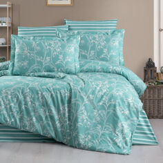 Акция на Комплект постельного белья Charming turquoise Soho ранфорс Полуторный комплект от Podushka