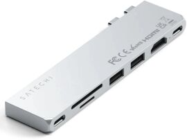 Акція на Satechi Adapter Dual USB-C to 2xUSB-C+2xUSB+HDMI+SD Silver (ST-HUCPHSS) від Stylus