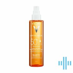 Акція на Сонцезахисна водостійка олійка для обличчя, тіла та кінчиків волосся Vichy Capital Soleil Invisible Oil SPF 50+, 200 мл від Eva