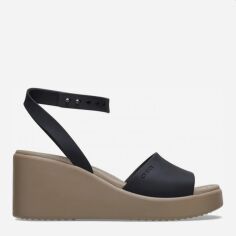 Акція на Жіночі босоніжки Crocs Brooklyn Ankle Strap Wedge 209406-07H 38-39 (W8) 24 см Black/Mushroom від Rozetka