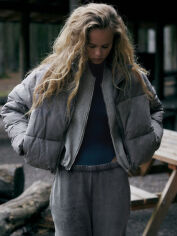 Акция на Куртка демісезонна коротка жіноча Zara 710569932 S Сіра от Rozetka