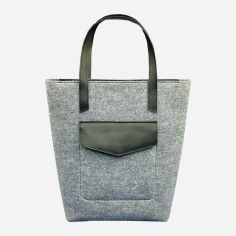 Акция на Жіноча шкіряна сумка-шоппер BlankNote Шоппер D.D. BN-BAG-17-felt-g Графіт от Rozetka