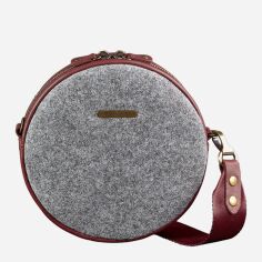 Акція на Сумка крос-боді жіноча шкіряна BlankNote Кругла Tablet BN-BAG-23-felt-vin Виноград від Rozetka