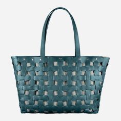 Акция на Жіноча шкіряна сумка-шоппер BlankNote Пазл XL BN-BAG-34-malachite Малахіт от Rozetka
