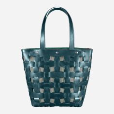 Акция на Жіноча шкіряна сумка-шоппер BlankNote Пазл L BN-BAG-33-malachite Малахіт от Rozetka