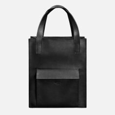 Акція на Жіноча сумка шкіряна BlankNote bn-bag-10-1-g Чорна від Rozetka